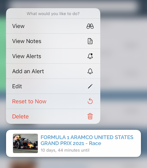 Days Since event actions on iOS 15