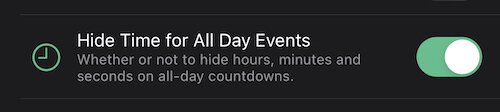 Setting to suppress time on all-day events