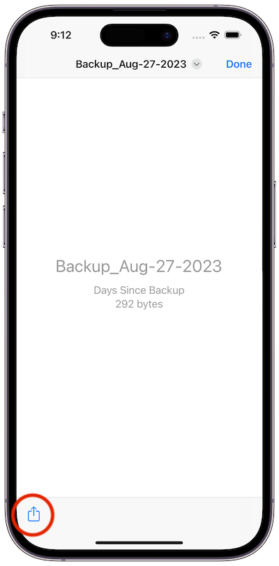 Preview of a Days Since backup file