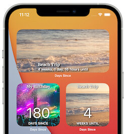 Days Since countdown widgets on an iPhone Home Screen